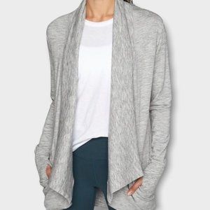 Athleta Pranayama Open Front Wrap Cardigan Marl Heather Gray Size S